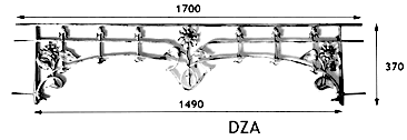 Öntöttvas ablakpárkány — ref DZA